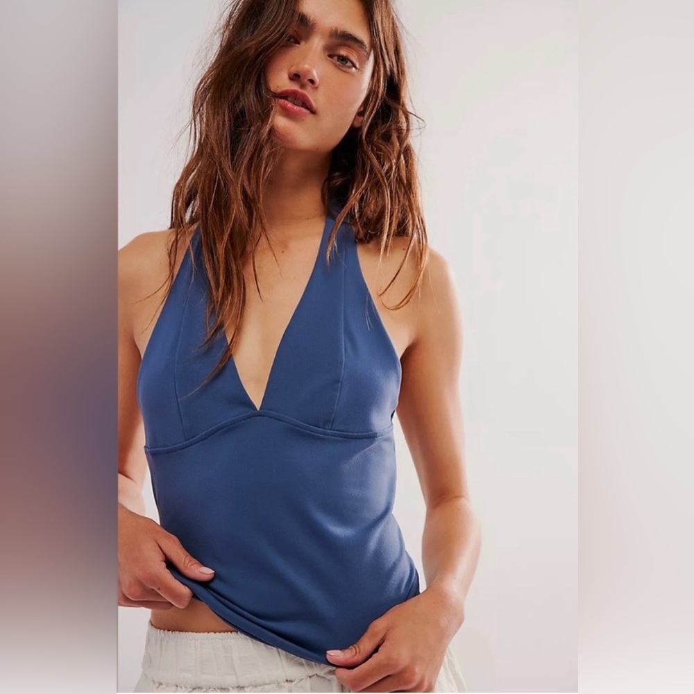 Free People/ We The Free Charli All Night Halter Top Navy Size Large
